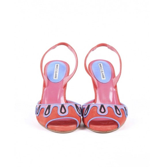 Manolo Blahnik Suede Sandals - Picture 2 of 4